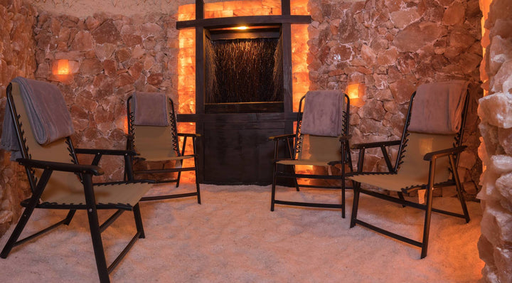 Four chairs in salt cave at Pure Beauty Telluride